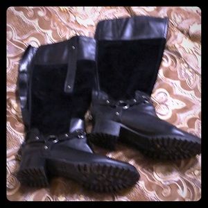 LEATHER AND SUEDE RIDING BOOTS